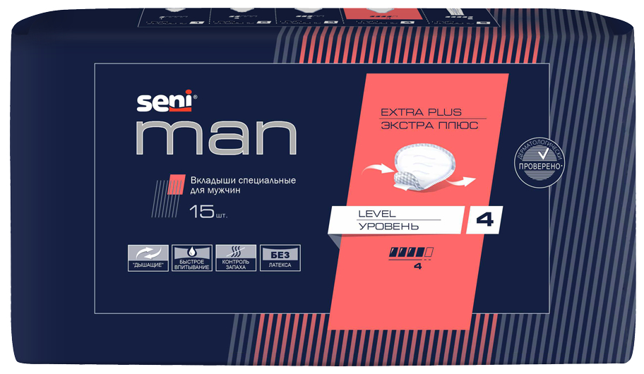 Изображение товара Seni man вкладыши специальные для мужчин экстра плюс уровень 4 15 шт.
