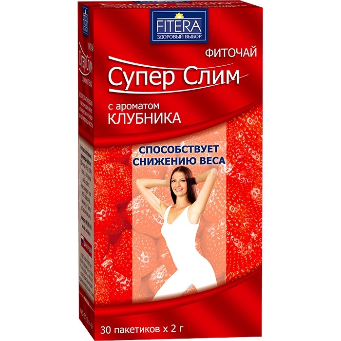 Изображение товара Фиточай супер слим клубника 2 гр 30 шт. пак