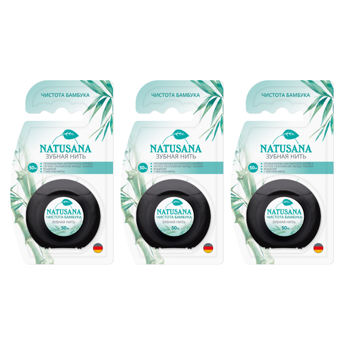 Изображение товара НАБОР NATUSANA ЗУБНАЯ НИТЬ 50М из 3-х уп со скидкой