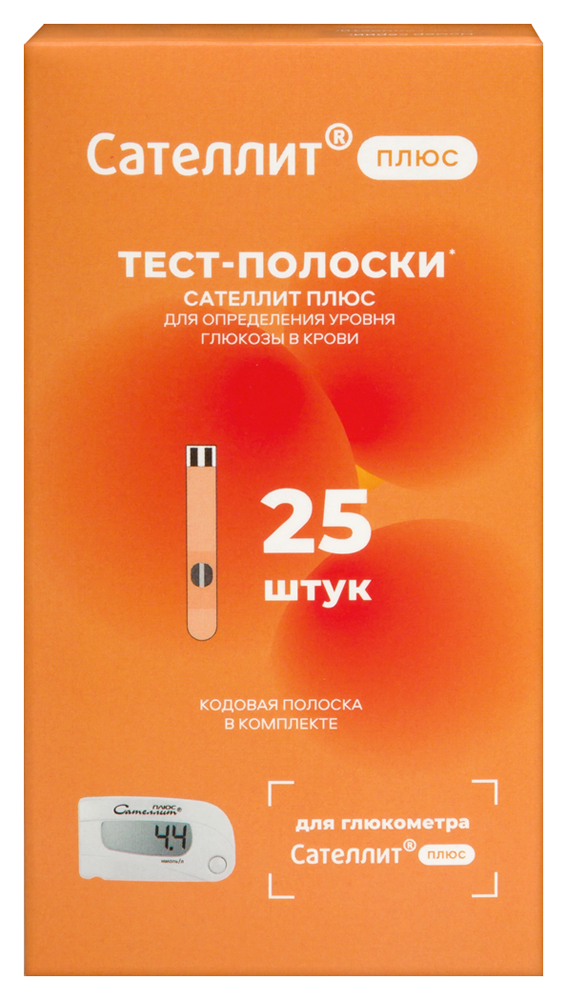 Изображение товара Тест-полоски Сателлит Плюс 25 шт.