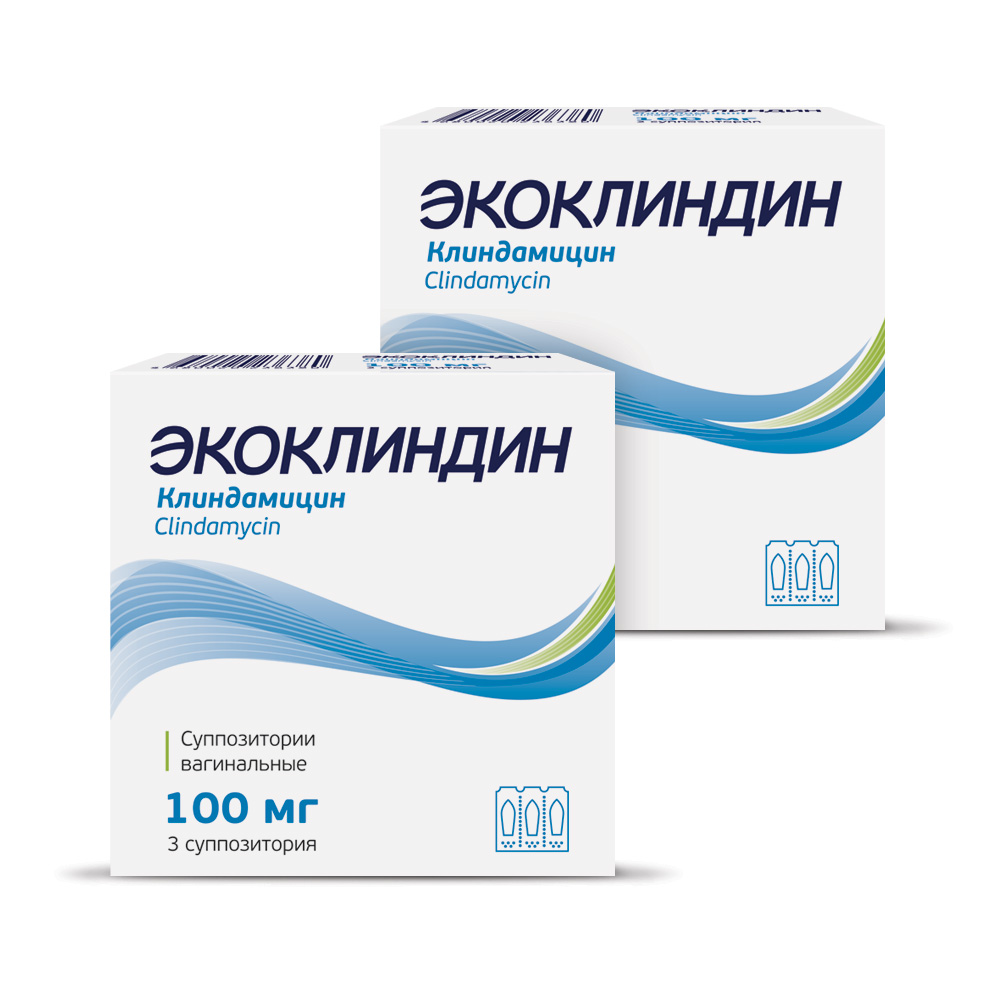 Изображение товара Набор из 2-х упаковок ЭКОКЛИНДИН 100мг суппозитории вагинальные 3шт.