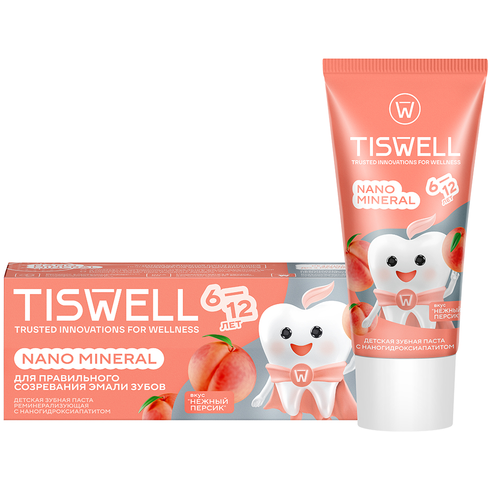 Изображение товара Tiswell зубная паста реминерализующая с наногидроксиапатитом для детей 60 гр