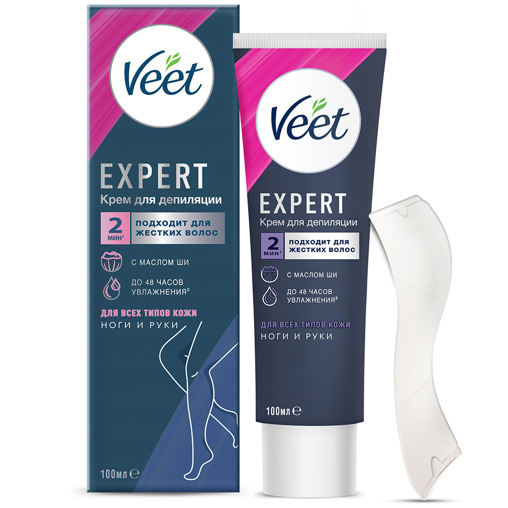 Veet expert крем для депиляции для всех типов кожи 100 мл - цена 454.60  руб., купить в интернет аптеке в Омске Veet expert крем для депиляции для  всех типов кожи 100 мл, инструкция по применению