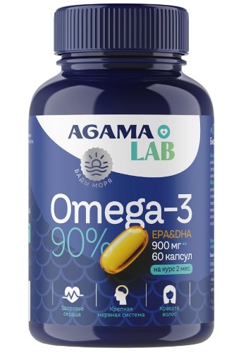 AGAMA LAB ОМЕГА-3 90% N60 КАПС МАССОЙ 1300МГ инструкция по применению