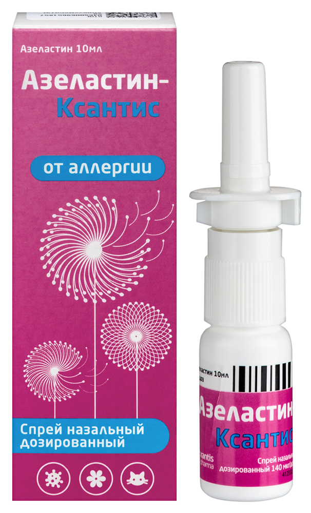 Изображение товара Азеластин-ксантис 140 мкг/доза спрей назальный 10 мл