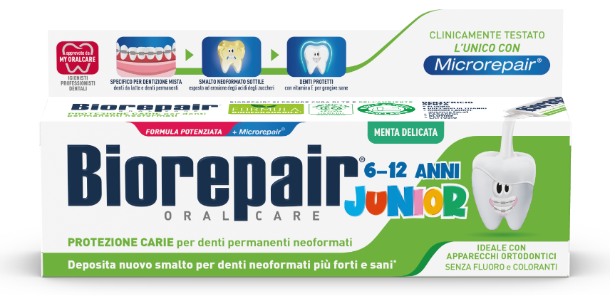 Изображение товара Biorepair junior зубная паста для детей 6-12 лет сладкая мята 75 мл Изображение товара Biorepair junior зубная паста для детей 6-12 лет сладкая мята 75 мл