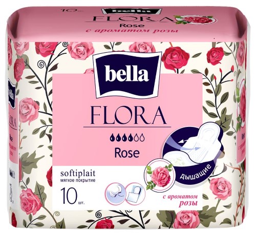 Изображение товара Bella прокладки flora rose c ароматом розы 10 шт.