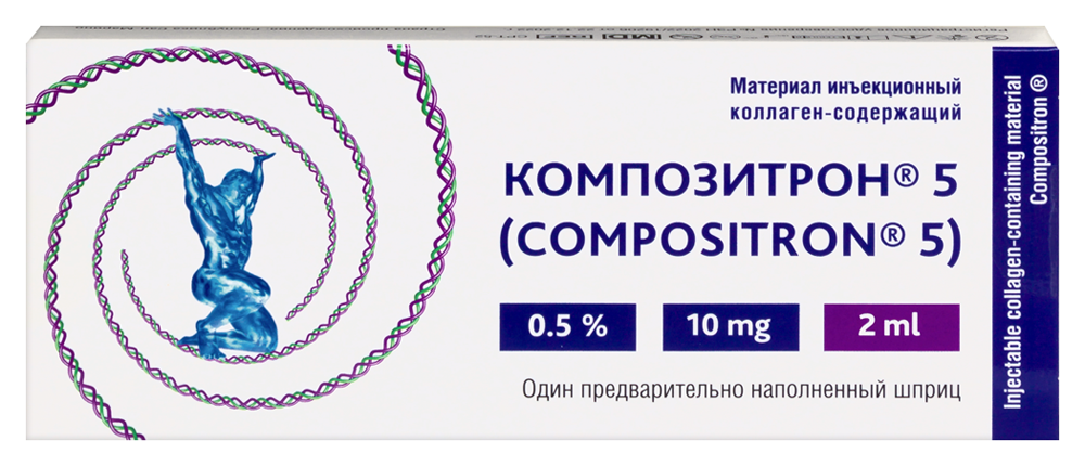 Изображение товара Композитрон 5 материал инъекционный коллаген-содержащий 2 мл 1 шт. шприц