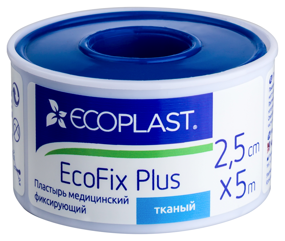 Изображение товара Ecoplast пластырь медицинский фиксирующий тканевый ecofix plus 2,5x5