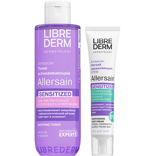 Изображение товара Набор Аллерсан (ALLERSAIN): крем для чувствительной кожи 40мл + тоник для лица 200мл