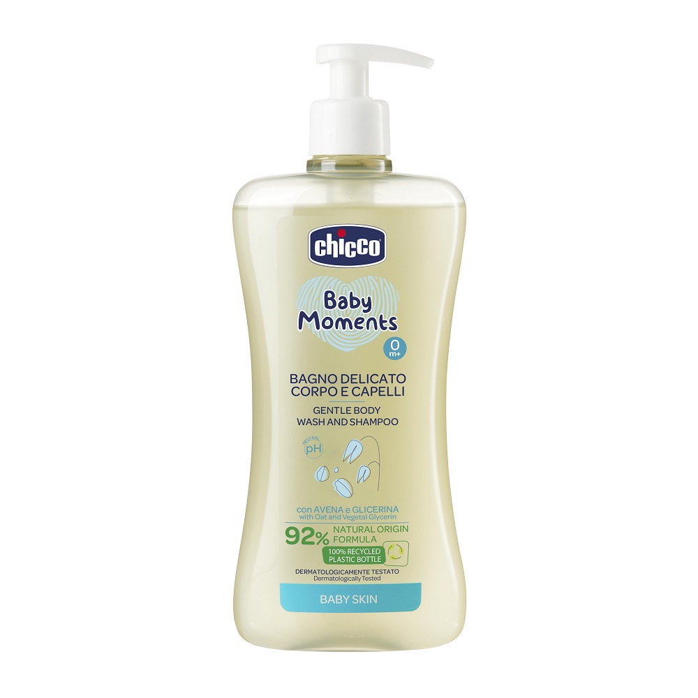 Изображение товара Chicco baby moments пена для тела и волос нежная 500 мл