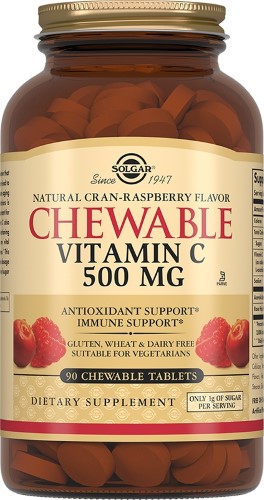 Изображение товара Солгар витамин с 90 жевательных таблеток со вкусом малины для иммунитета