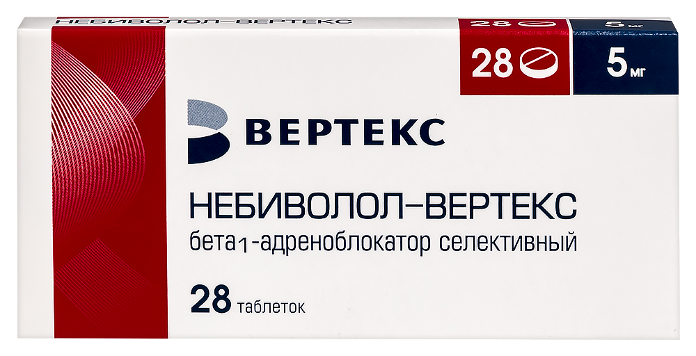 Изображение товара Небиволол-вертекс 5 мг 28 шт. блистер таблетки для сердца