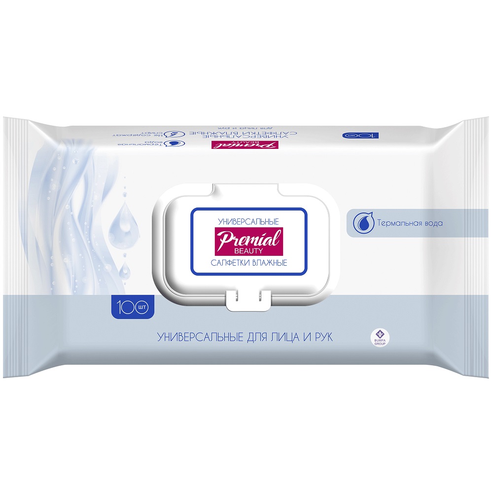 Изображение товара Влажные салфетки Premial универсальные 100 шт. для ухода и уборки