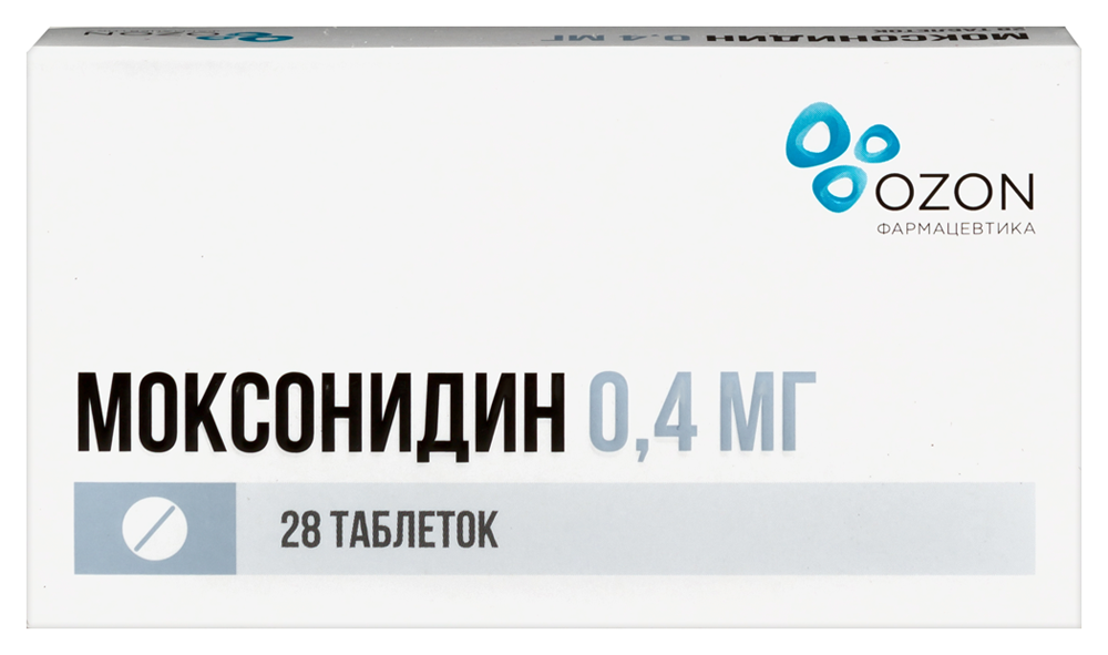 Изображение товара Моксонидин 0,4 мг 28 шт таблетки для лечения гипертензии