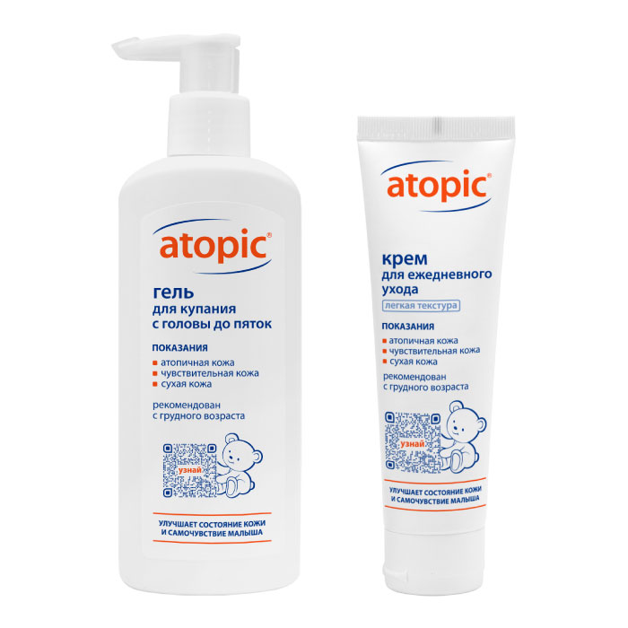 Изображение товара Набор для атопиков: Atopic Гель 250 мл + Крем 100 мл по выгодной цене