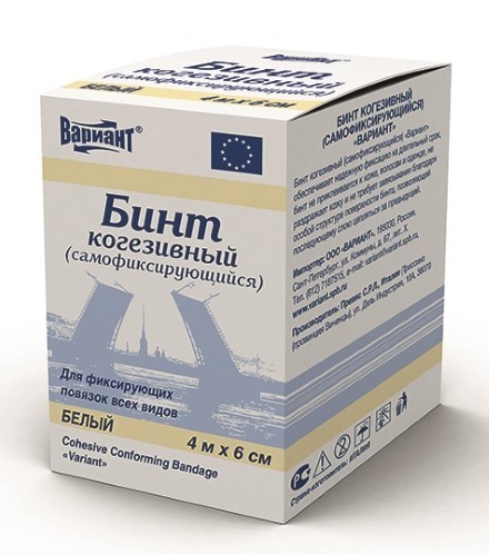 Изображение товара Самофиксирующийся когезивный бинт 4мх6см белый для фиксации суставов
