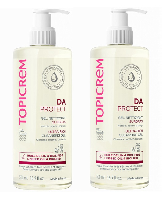 Изображение товара Набор Топикрем Da Protect гель ультра риш очищающий 500мл из 2 уп со скидкой