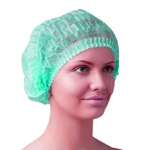 Изображение товара Шапочка берет нестерильная модель плиссе спанбонд 18 гр/м 2 размер 54-66/длина 53/бирюзовая 25 шт.