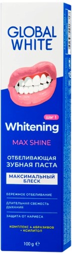 Изображение товара Global white зубная паста отбеливающая 100 гр Изображение товара Global white зубная паста отбеливающая 100 гр