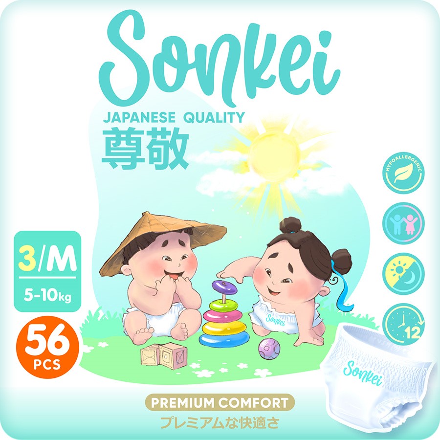 Sonkei подгузники-трусики для детей m 5-10 кг 56 шт. - цена 923 руб.,  купить в интернет аптеке в Москве Sonkei подгузники-трусики для детей m  5-10 кг 56 шт., инструкция по применению