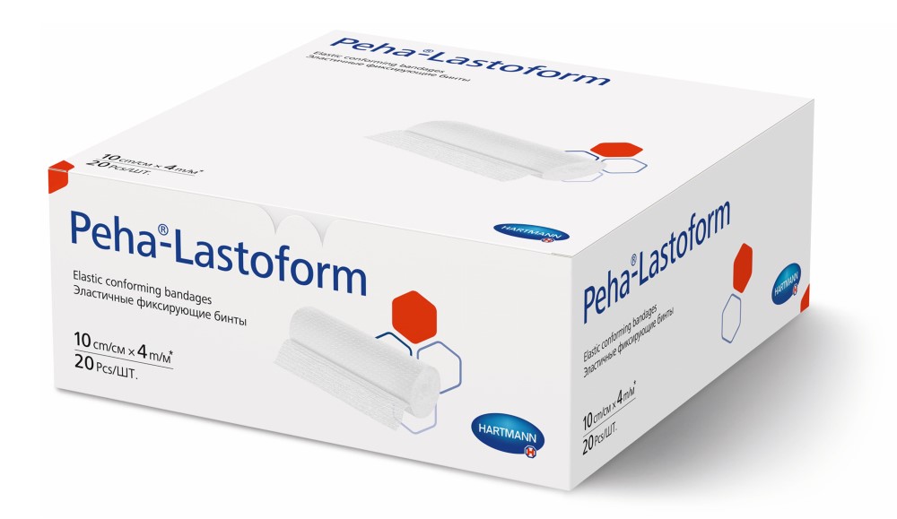 Изображение товара Эластичный бинт фиксирующий peha-lastoform 10 см x 4 м, 20 шт.