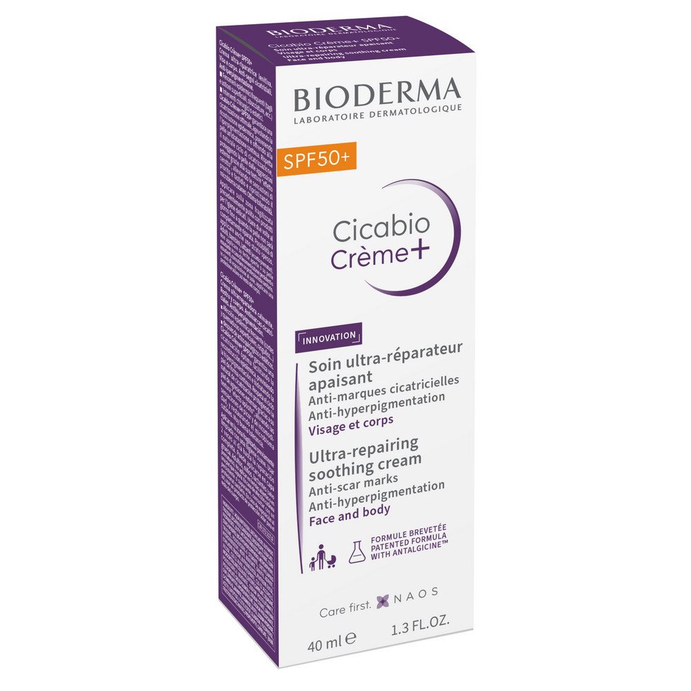 Bioderma cicabio крем плюс spf 50+ 40 мл - цена 1410.90 руб., купить в  интернет аптеке в Лахденпохье Bioderma cicabio крем плюс spf 50+ 40 мл,  инструкция по применению