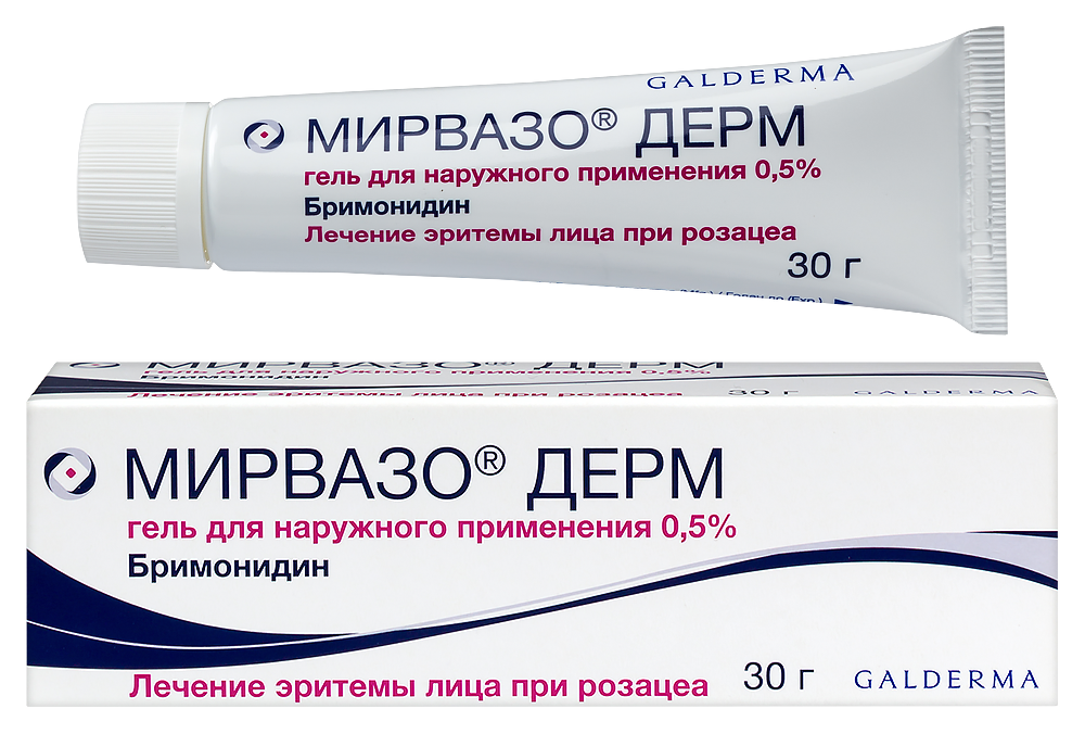 Изображение товара Мирвазо дерм 0,5% гель для наружного применения 30 г при розацеа