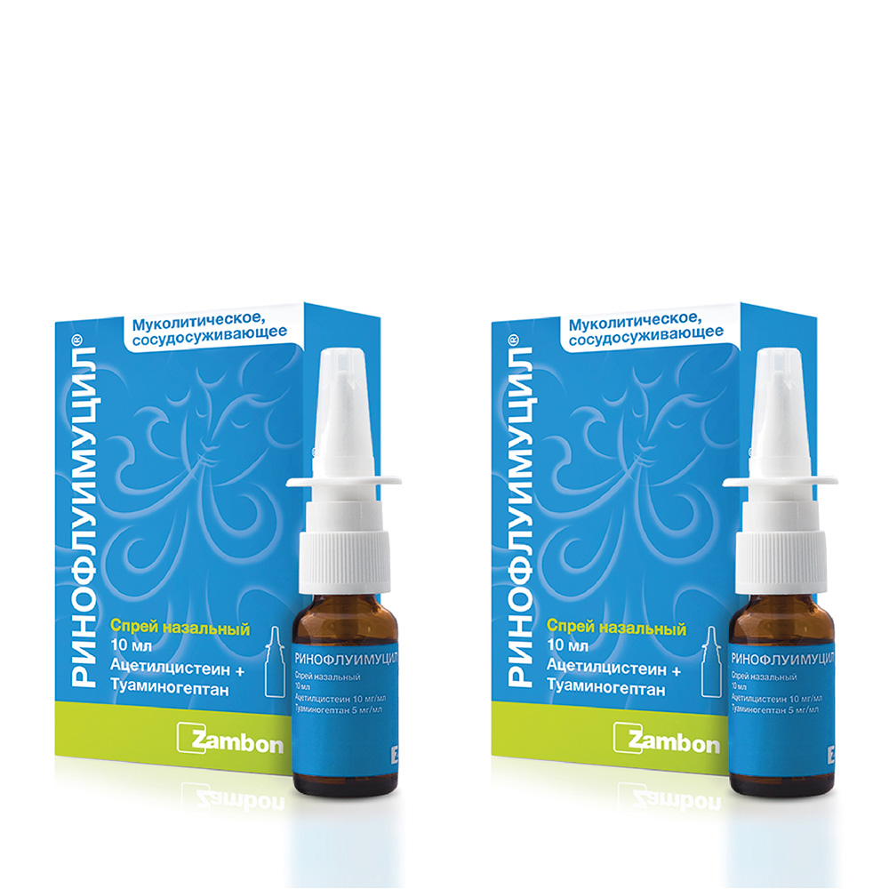 Изображение товара Набор Ринофлуимуцил 10 мл спрей назал из 2 уп со скидкой