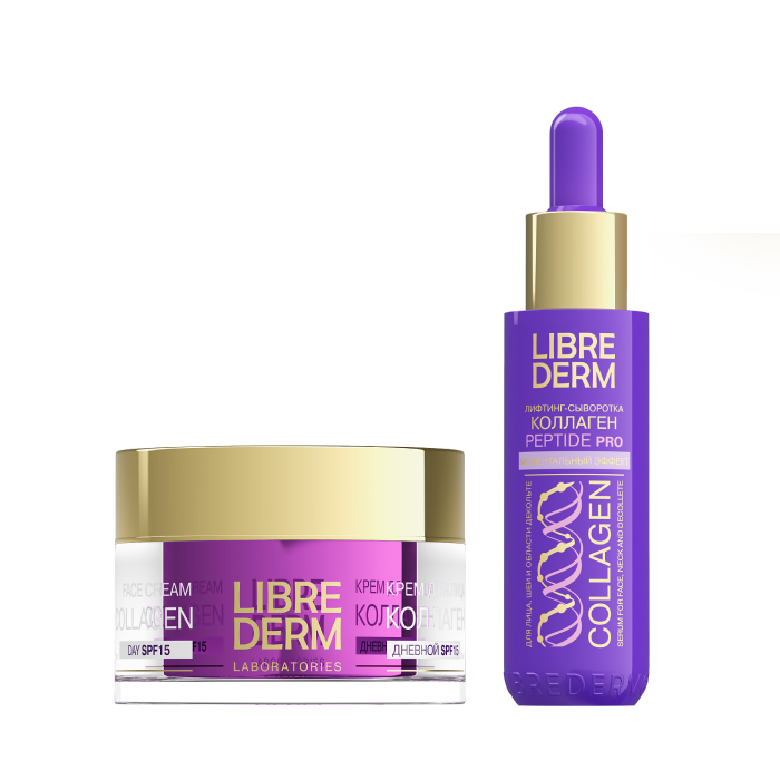 Изображение товара Набор Librederm Коллаген (Collagen): крем для лица дневной SPF15 + лифтинг-сыворотка