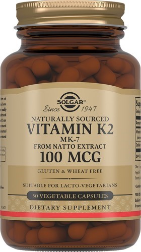 Изображение товара Солгар Витамин К2 (Менакиноны 7) 100 мкг 50 капсул для здоровья костей и сосудов