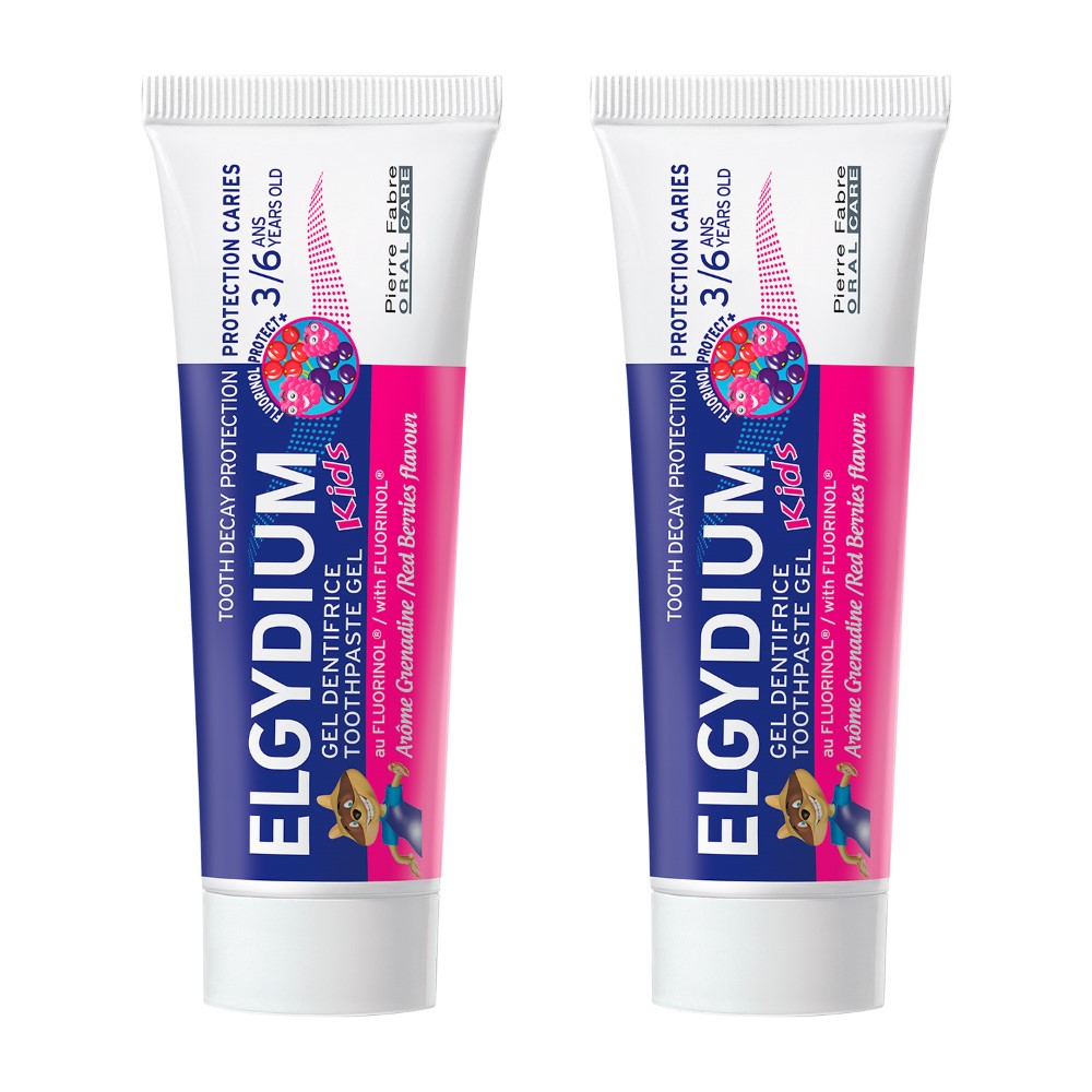 Изображение товара Набор из 2уп ЭЛЬГИДИУМ ЗУБНАЯ ПАСТА-ГЕЛЬ Д/ДЕТЕЙ ОТ 3 ДО 6 ЛЕТ ЗАЩИТА ОТ КАРИЕСА СО ВКУСОМ КРАСНЫХ ЯГОД 50МЛ