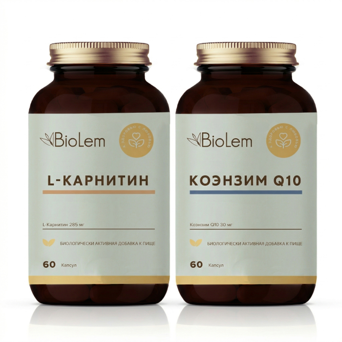 Изображение товара Набор BIOLEM: L-КАРНИТИН N60 + КОЭНЗИМ Q10 ЮНИЭКО N60 КАПС ПО 300МГ по специальной цене Изображение товара Набор BIOLEM: L-КАРНИТИН N60 + КОЭНЗИМ Q10 ЮНИЭКО N60 КАПС ПО 300МГ по специальной цене