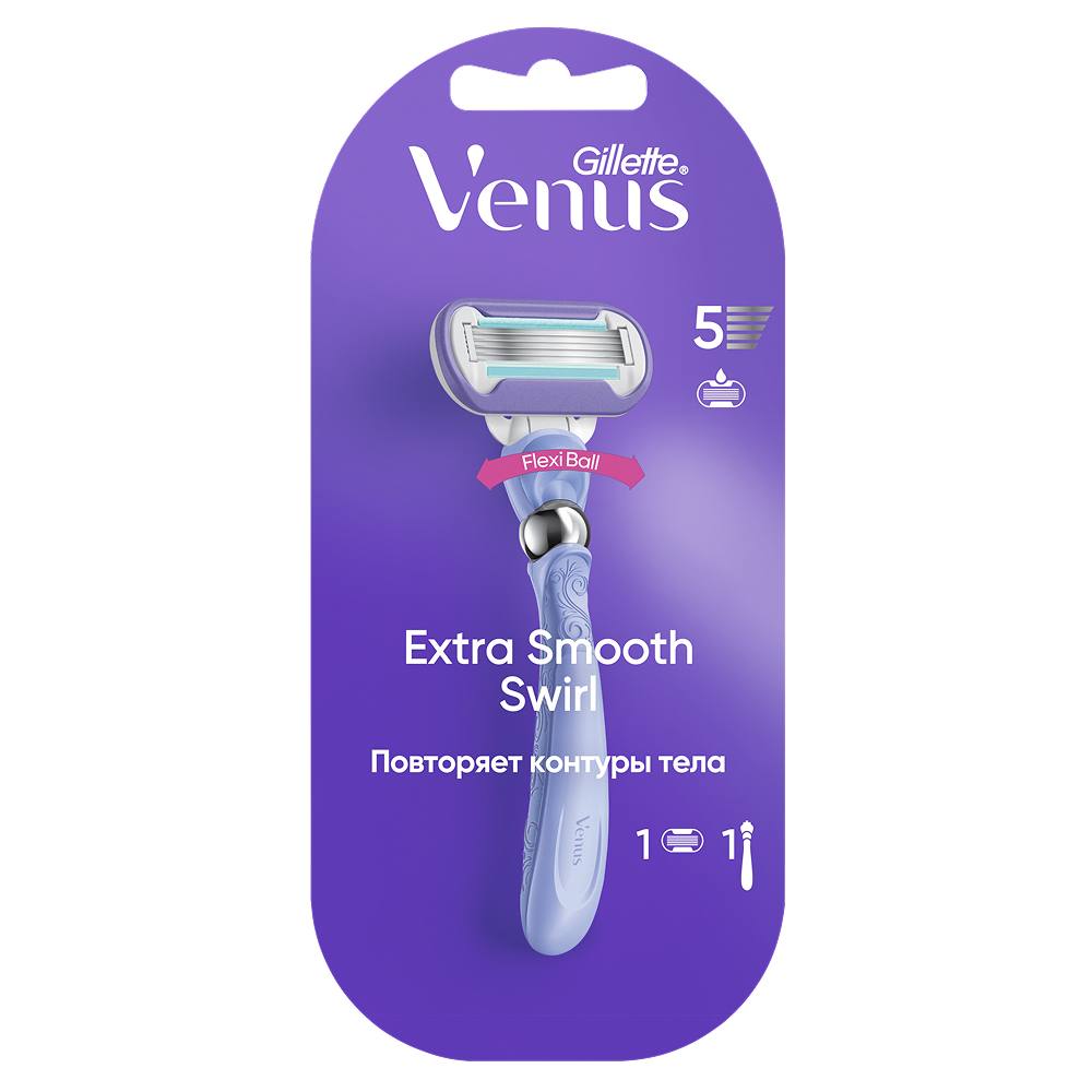 Изображение товара Gillette Venus Swirl женская бритва со сменной кассетой для гладкого бритья