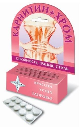 КАРНИТИН+ХРОМ N30 ТАБЛ МАССОЙ 350МГ инструкция по применению