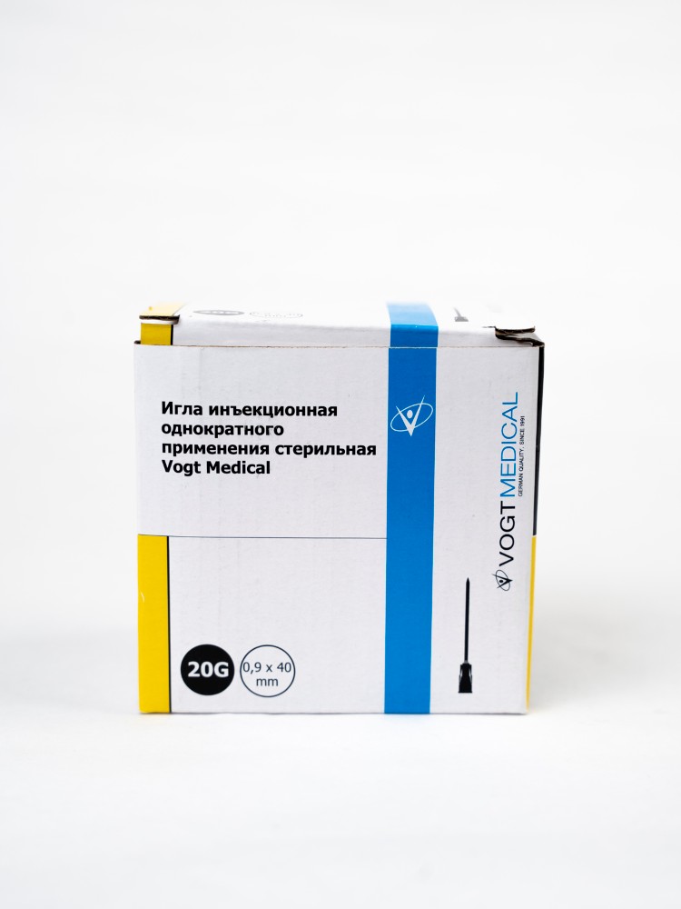 Изображение товара Иглы инъекционные стерильные однократного применения vogt medical 0,9х40 мм (20g) 100 шт. Изображение товара Иглы инъекционные стерильные однократного применения vogt medical 0,9х40 мм (20g) 100 шт.