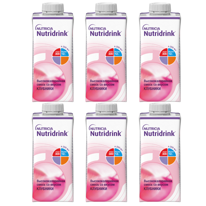 Изображение товара Набор белковое питание 6 уп Нутридринк клубники 200 мл со скидкой 15%