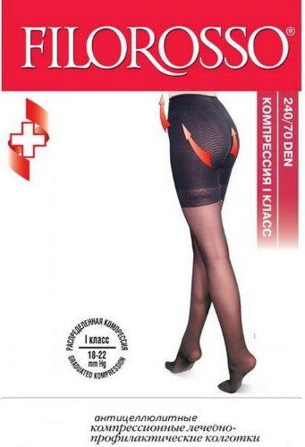 Изображение товара Антицеллюлитные лечебно-профилактические колготки FILOROSSO 240/70 den 1КЛАСС размер 2 черные