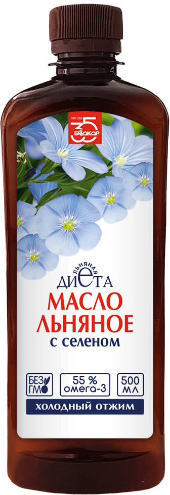 Изображение товара Масло льняное с селеном 500 мл Изображение товара Масло льняное с селеном 500 мл