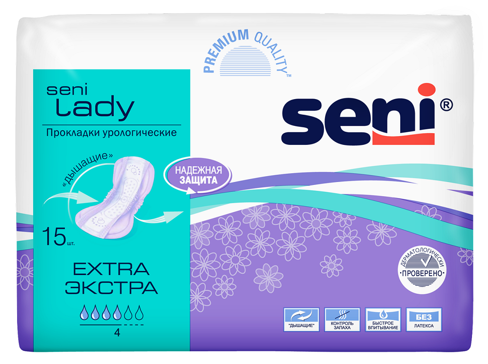 Изображение товара Seni lady extra урологические прокладки/вкладыши для женщин 15 шт.