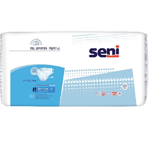 Изображение товара Подгузники для взрослых Seni Super Large 30 шт для недержания средней и тяжелой степени