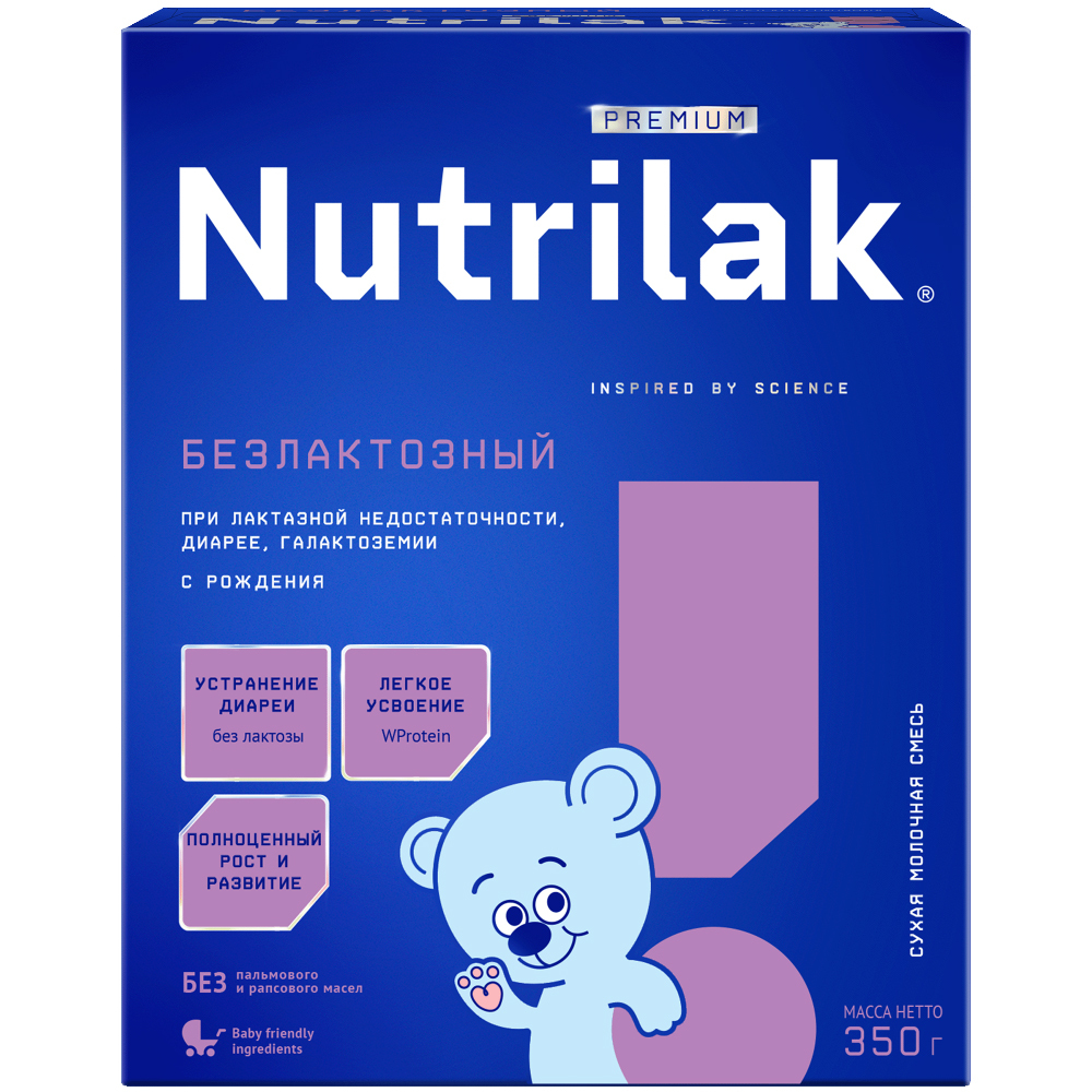 Изображение товара Nutrilak premium безлактозная смесь сухая для детей с рождения 350г