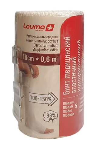 Изображение товара Lauma бинт медицинский эластичный компрессионный модель 5 10 смx0,6 м/средней растяжимости
