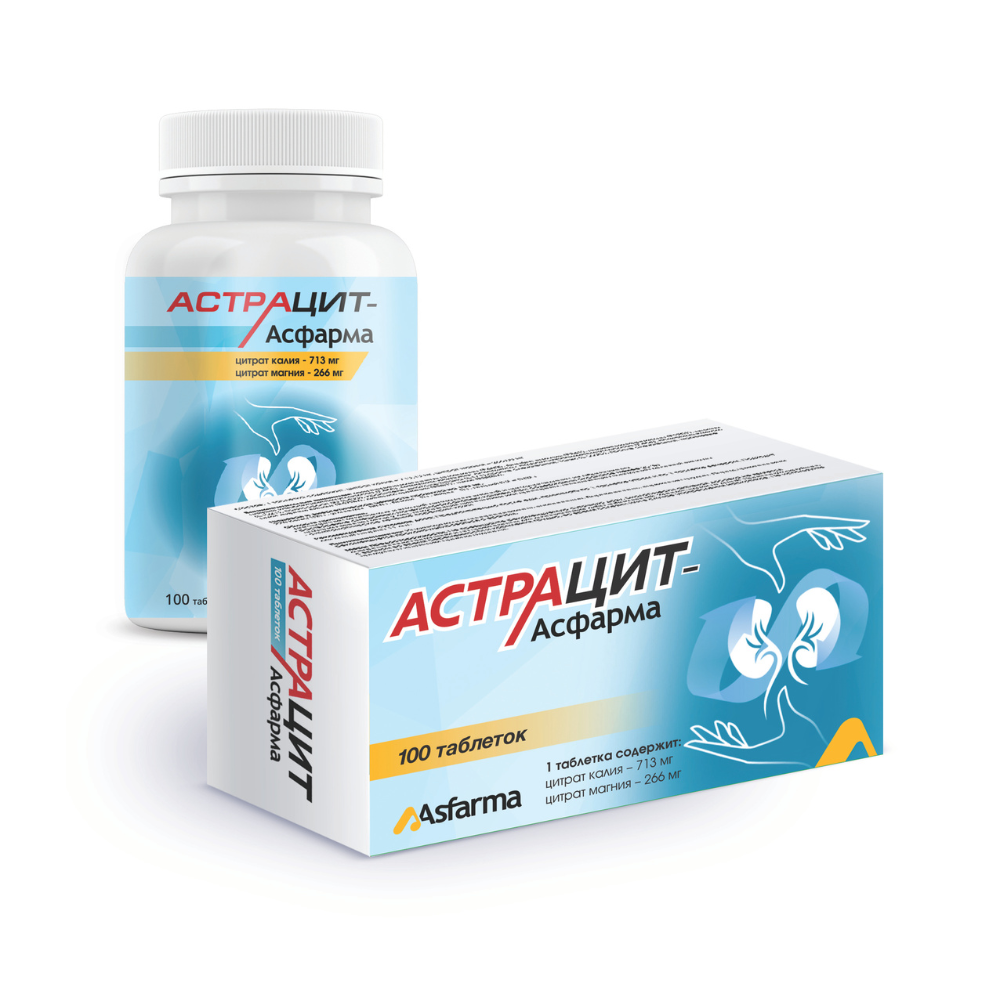 Изображение товара Астрацит-асфарма 100 таблеток по 1500 мг - источник магния и калия