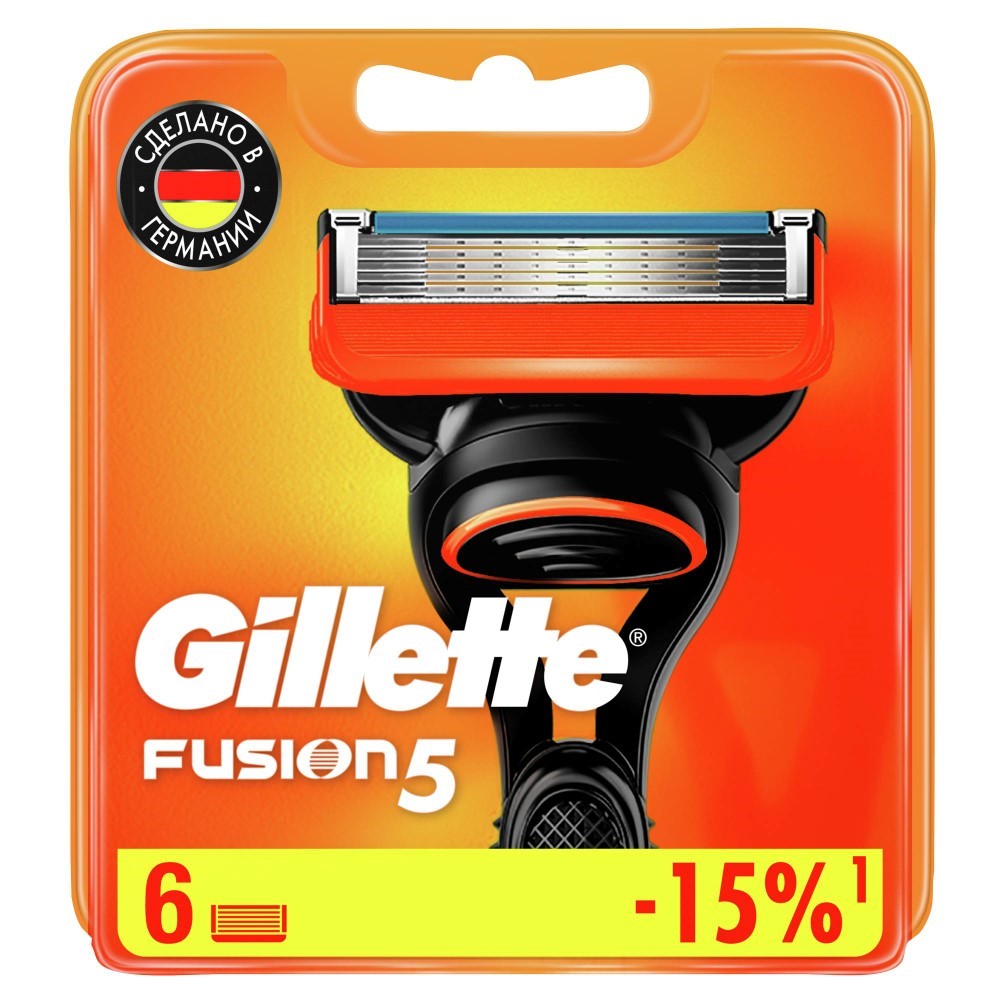 Изображение товара Gillette fusion кассеты сменные для безопасных бритв 6 шт.