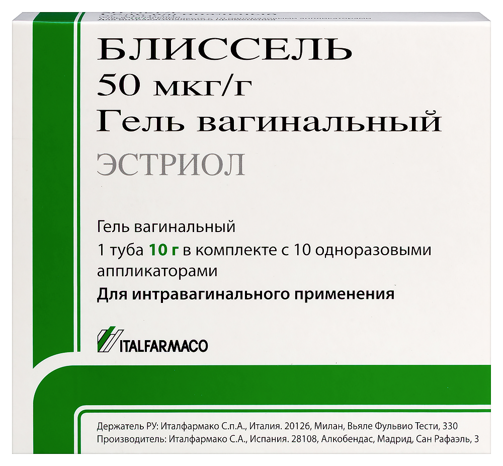 Изображение товара Блиссель 50 мкг/г гель вагинальный 10 гр для лечения сухости