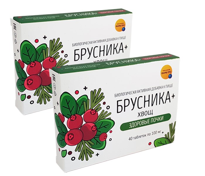 Изображение товара НАБОР БРУСНИКА+ХВОЩ ЗДОРОВЫЕ ПОЧКИ N40 ТАБЛ ПО 100МГ закажи 2 упаковки по специальной цене
