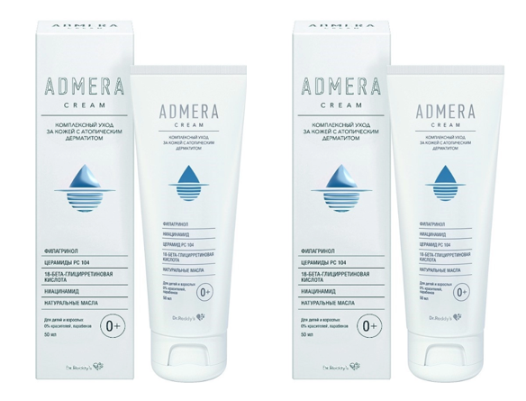 Изображение товара Набор Адмера крем для ухода за сухой и чувствительной кожей лица и тела 50 мл из 2 уп со скидкой