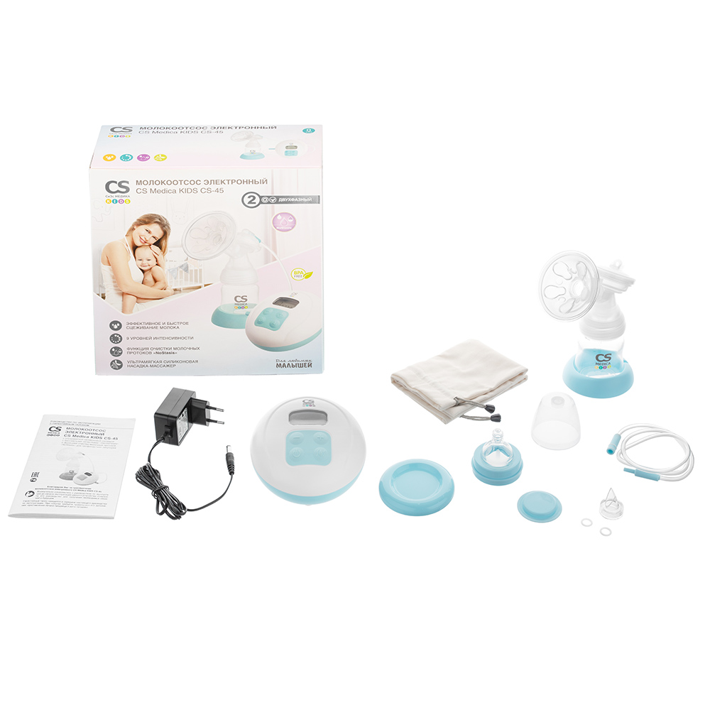 Изображение товара Электронный молокоотсос CS Medica Kids CS-45 для поддержки грудного вскармливания