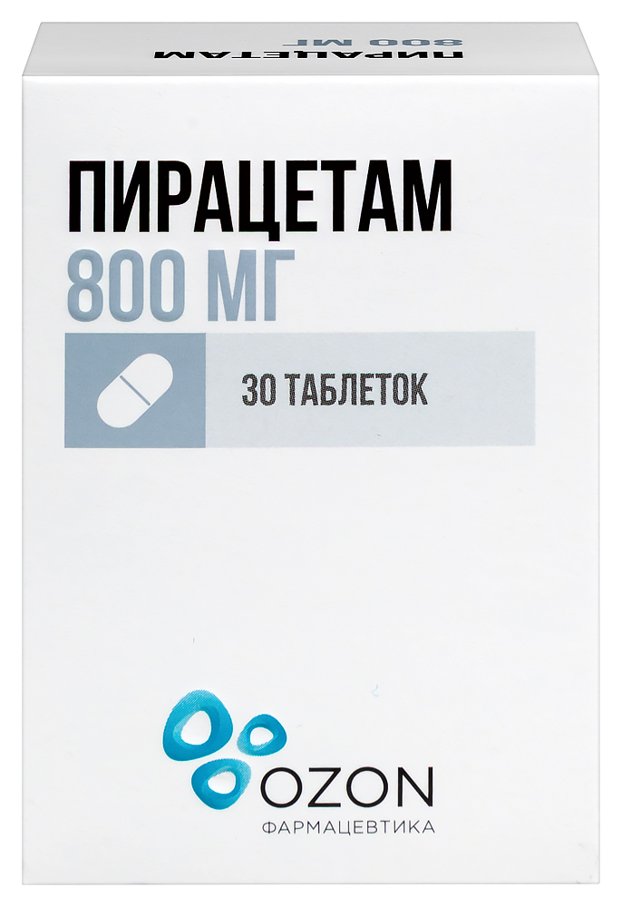 Изображение товара Пирацетам 800 мг 30 таблеток покрытых пленочной оболочкой